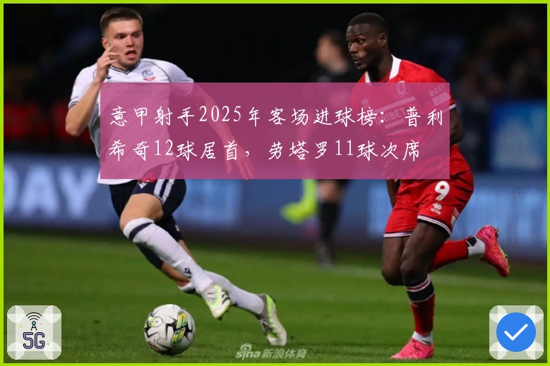 意甲射手2025年客场进球榜：普利希奇12球居首，劳塔罗11球次席